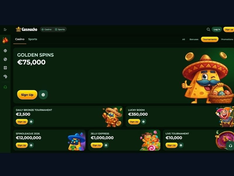 Panel de control y primeras exploraciones del catálogo en Casinacho Casino Nacho Casino para España